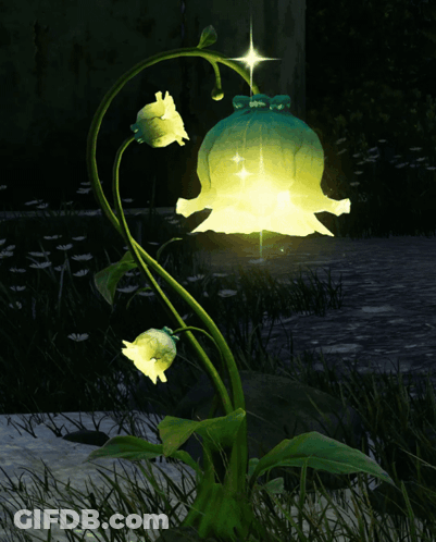 A Plant With A Light Coming Out Of It 'S Flower GIF