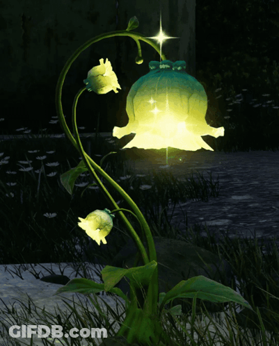 A Plant With A Light Coming Out Of It 'S Flower GIF