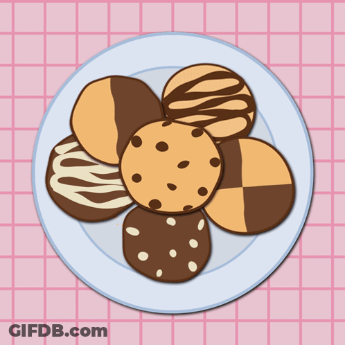 A Plate Of Chocolate Cookies With The Words Happy Day Written On It GIF