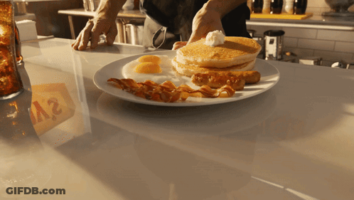 A Plate Of Food With A Sign That Says A2 In The Background GIF