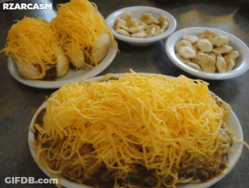 A Plate Of Food With The Word Rzarcasm On The Bottom Right GIF