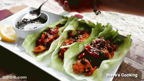 A Plate Of Food With The Words Steve 'S Cooking On The Bottom Right GIF