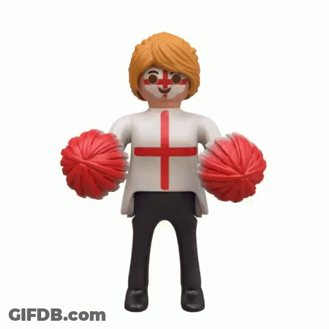 A Playmobil Figure With A Cross Painted On His Face GIF