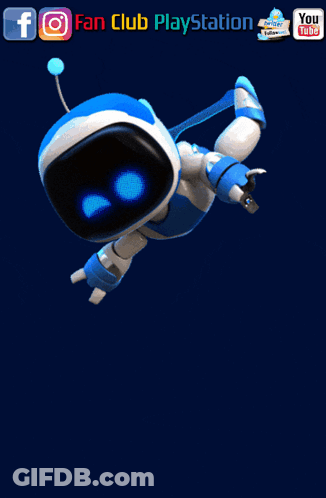 A Playstation Logo With A Robot On It GIF