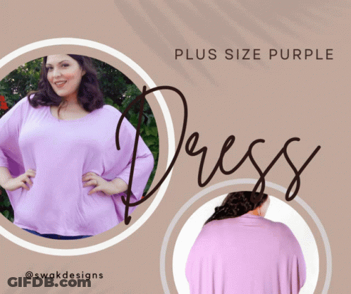 A Plus Size Purple Dress With A Picture Of A Woman In It GIF