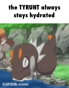 A Pokemon Is Drinking Water From A River . GIF