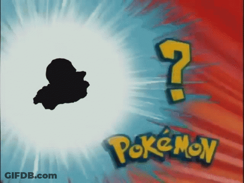 A Pokemon Logo With A Question Mark Behind It GIF