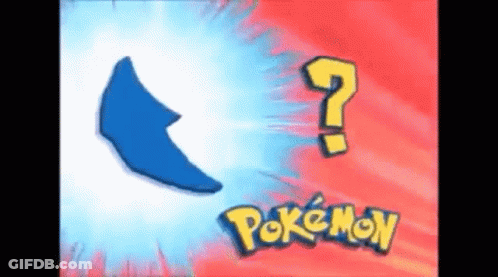 A Pokemon Logo With A Question Mark In The Middle GIF