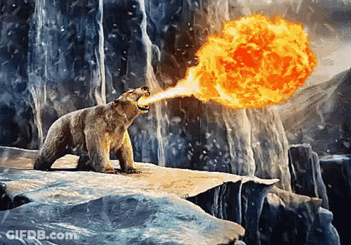 A Polar Bear Is Blowing A Fireball From Its Mouth GIF