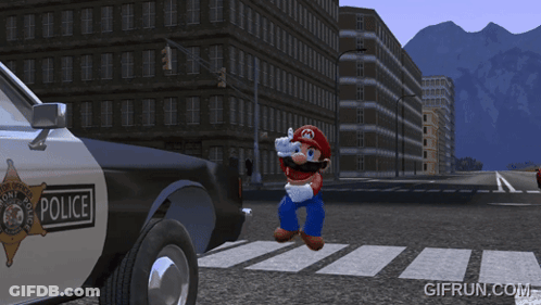 A Police Car With A Sheriff 'S Badge On The Side GIF