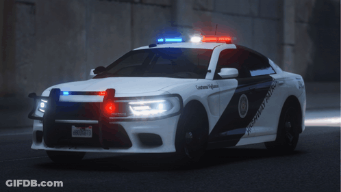 A Police Car With The Words Roll Call Journaliste On The Bottom GIF