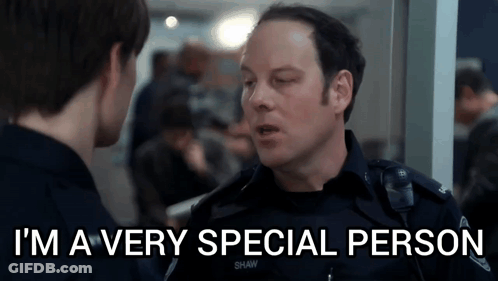 A Police Officer Says I 'M A Very Special Person To Another Man GIF