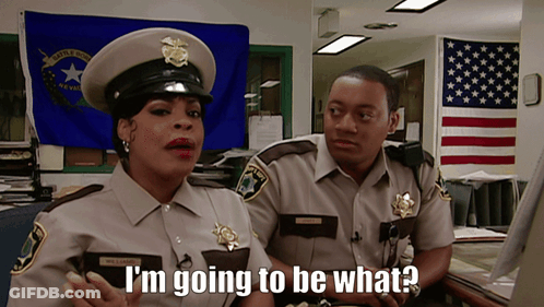 A Police Officer Says I 'M Going To Be What While Looking At A Computer Screen GIF