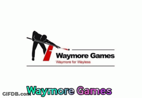 A Pool Table With The Words Waymore Games Written Above It GIF