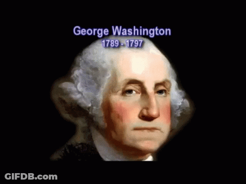A Portrait Of George Washington Is Shown With The Date 1799-1797 GIF