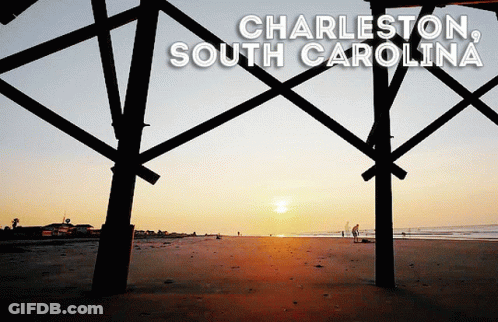 A Postcard For Charleston South Carolina Shows A Sunset GIF