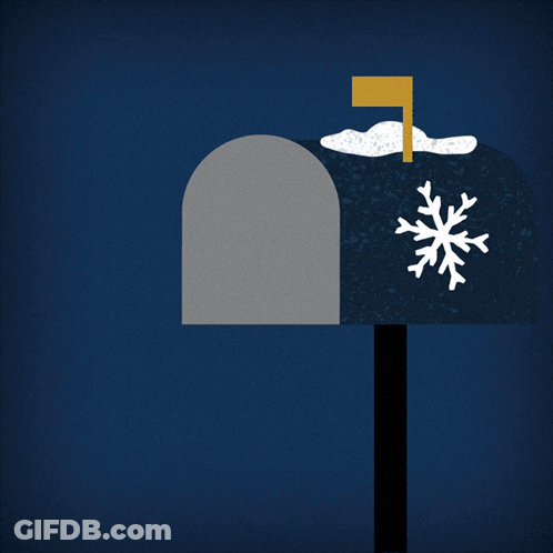 A Postcard In A Mailbox That Says " Wish You Were Here For The Holidays " GIF