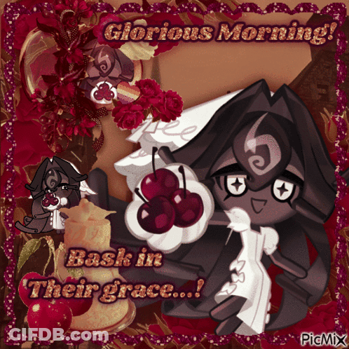 A Postcard That Says Glorious Morning Bask In Their Grace On It GIF