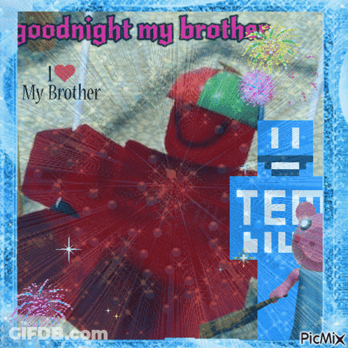 A Postcard That Says Goodnight My Brother GIF