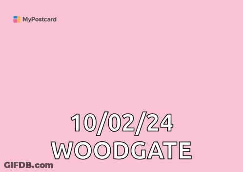 A Postcard That Says Save The Date 10/02/20 Woodgate GIF