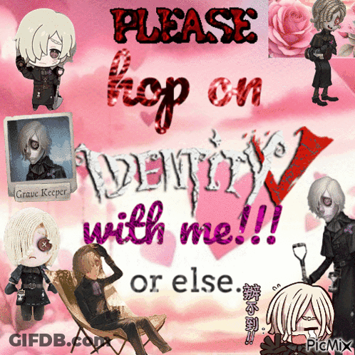A Poster Asking People To Hop On Identity With Me Or Else GIF