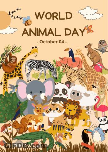 A Poster Celebrating World Animal Day On October 4Th GIF