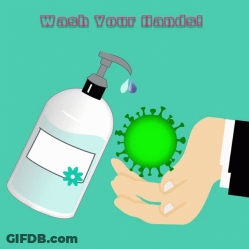 A Poster Encouraging People To Wash Their Hands And Stop Coronavirus GIF
