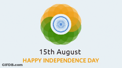 A Poster For 15Th August Happy Independence Day With A Flower GIF