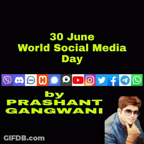 A Poster For 30 June World Social Media Day GIF