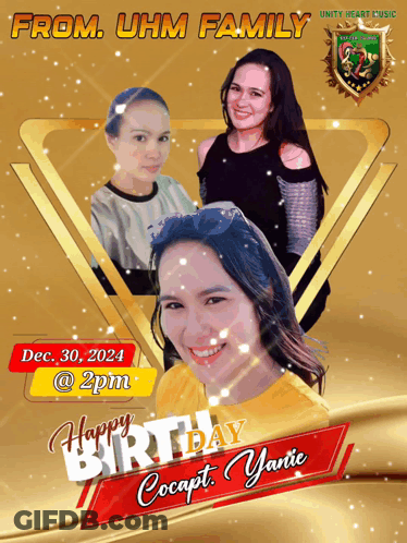 A Poster For A Birthday Celebration For Cocapt. Yarie GIF
