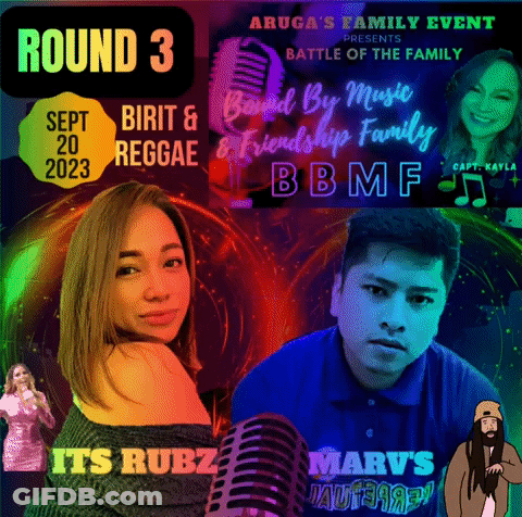 A Poster For A Family Event With A Man And A Woman GIF