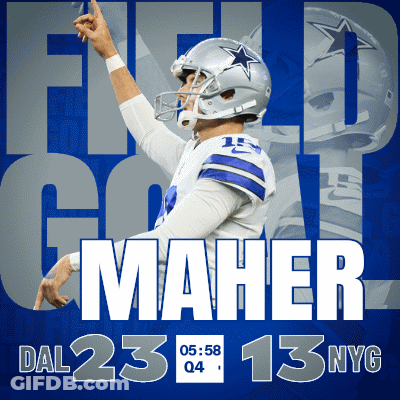 A Poster For A Football Game Between Dallas Cowboys And New York Giants GIF