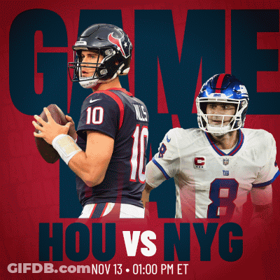A Poster For A Football Game Between Hou And Nyc GIF
