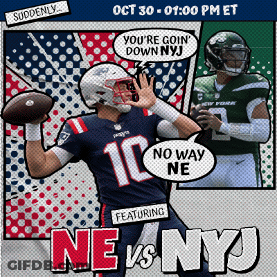 A Poster For A Football Game Between New York And New Jersey GIF