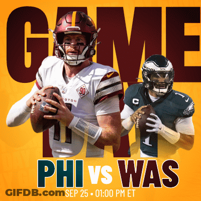 A Poster For A Football Game Between Phil Vs Was GIF