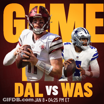 A Poster For A Football Game Between The Dals And The Was GIF