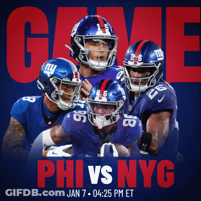 A Poster For A Football Game Between The Giants And The Philadelphia Eagles GIF