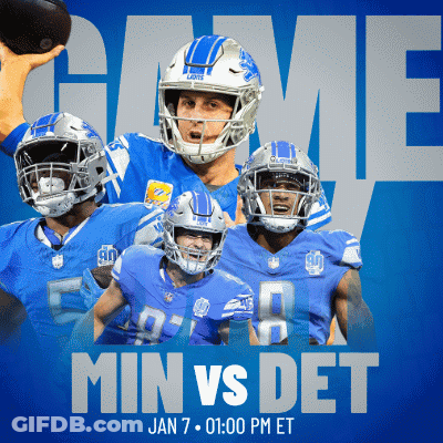 A Poster For A Football Game Between The Lions And The Detroit Tigers GIF