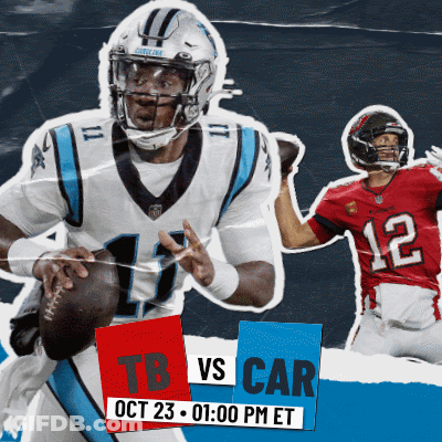 A Poster For A Football Game Between The Panthers And The Carolina Bengals GIF