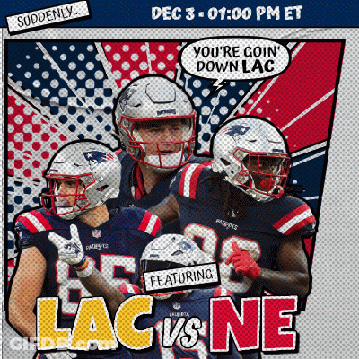 A Poster For A Football Game Featuring The Patriots GIF