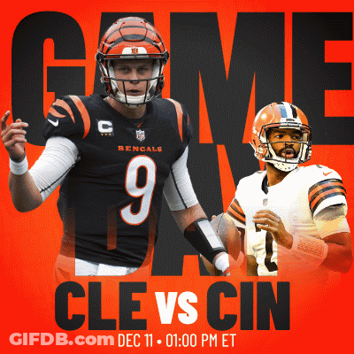 A Poster For A Game Between The Bengals And Cleveland Browns GIF
