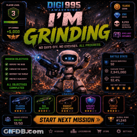 A Poster For A Game Called Digi995 Awakening GIF