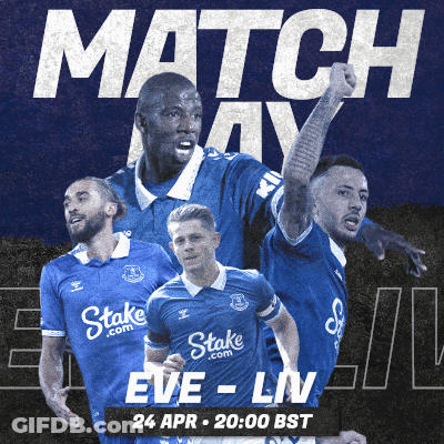 A Poster For A Match Between Everton And Liv On April 24 GIF