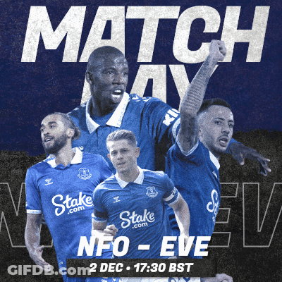 A Poster For A Match Between Everton And Manchester United GIF