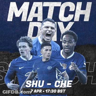 A Poster For A Match Between Shu-Che And Chelsea GIF