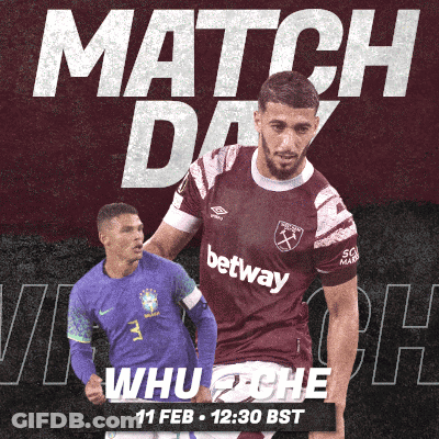 A Poster For A Match Between West Ham And Brazilian Team GIF