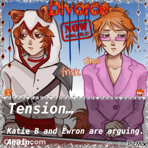 A Poster For A Movie Called Divorce Tension Katie B And Ewon Are Arguing Again GIF