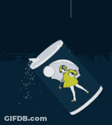 A Poster For A Movie Called Salty Shows A Girl In A Yellow Dress GIF
