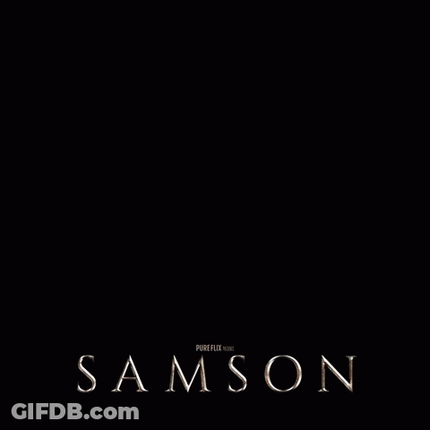 A Poster For A Movie Called Samson With A Battle Scene GIF