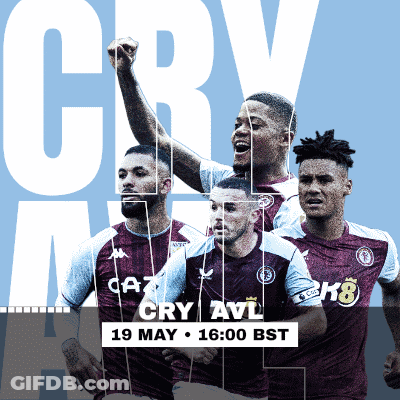 A Poster For A Soccer Game Between Aston Villa And Crystal Palace GIF